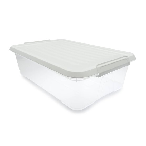 Clear White Storage Box 30 Litres