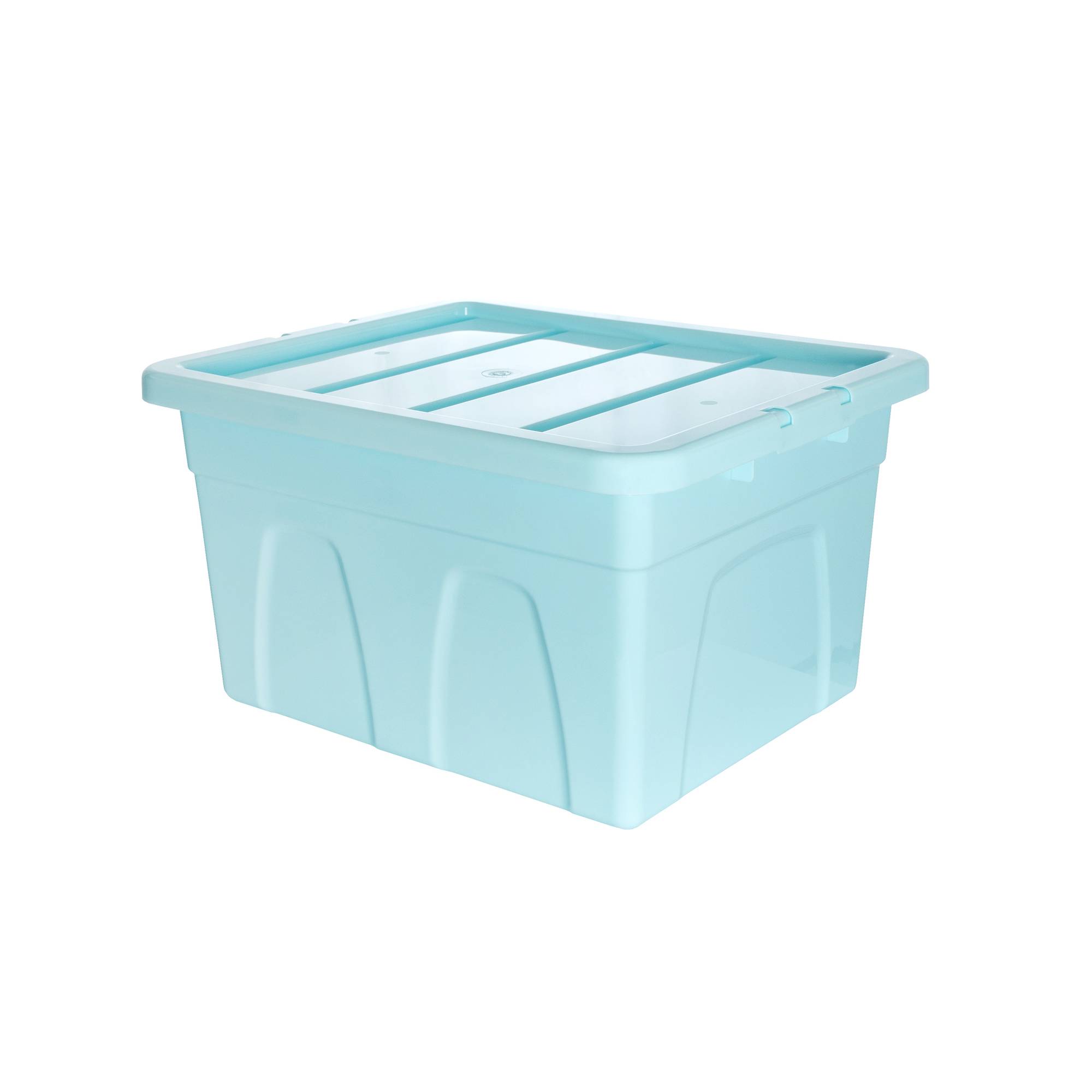 Whitefurze 32 Litre Pastel Blue Stack and Store Storage Box