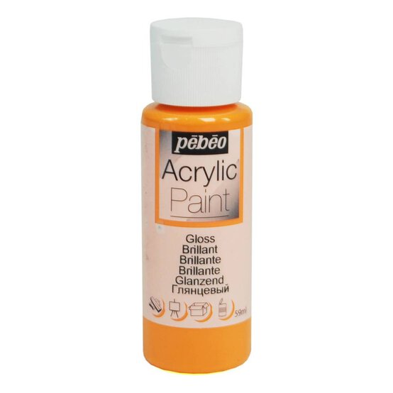 Pebeo Orange Gloss Acrylic Craft Paint 59ml