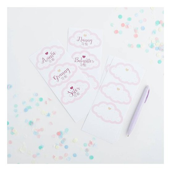 Pink Baby Shower Guest Stickers 18 Pack