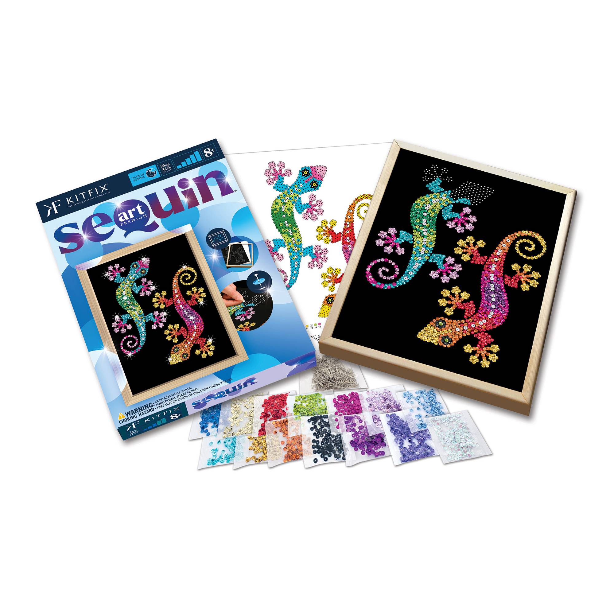Kitfix Geckos Sequin Art Blue Premium Kit