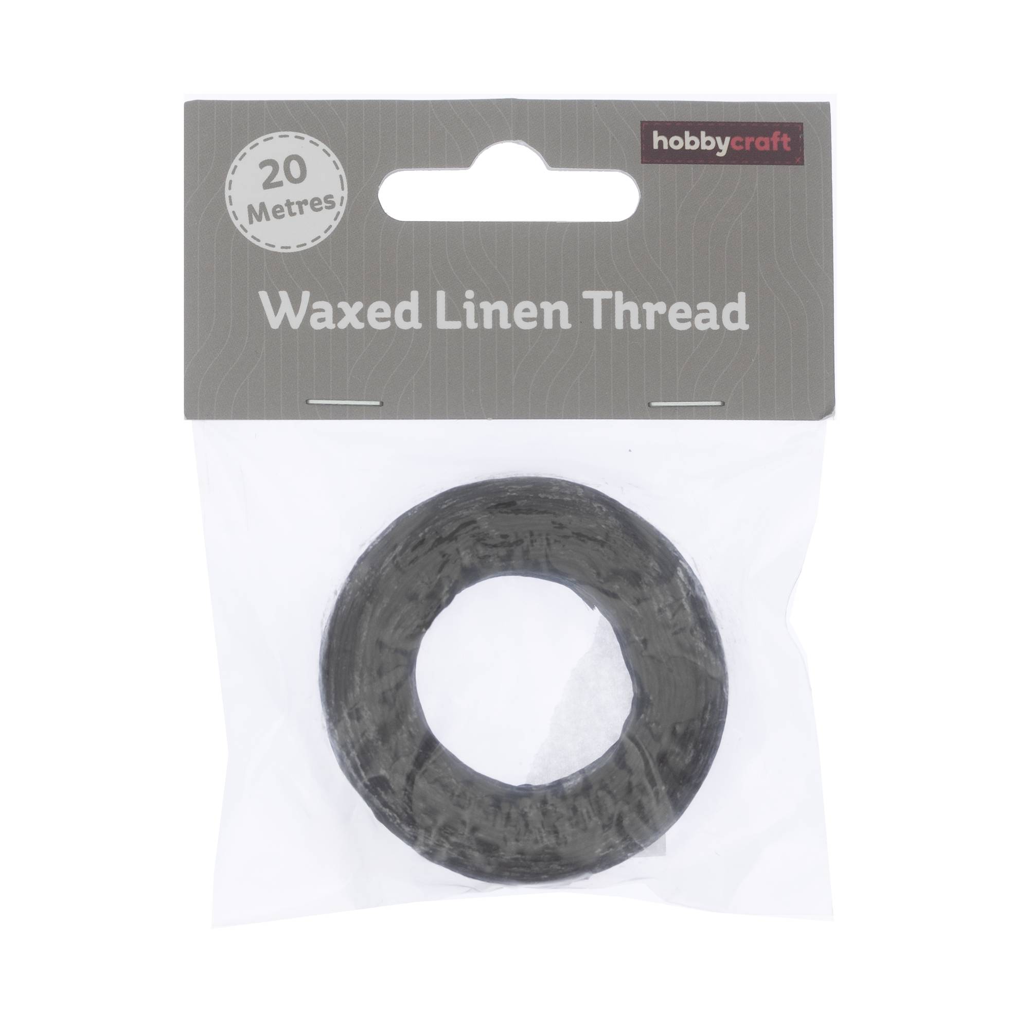 Black Waxed Linen Thread 20m