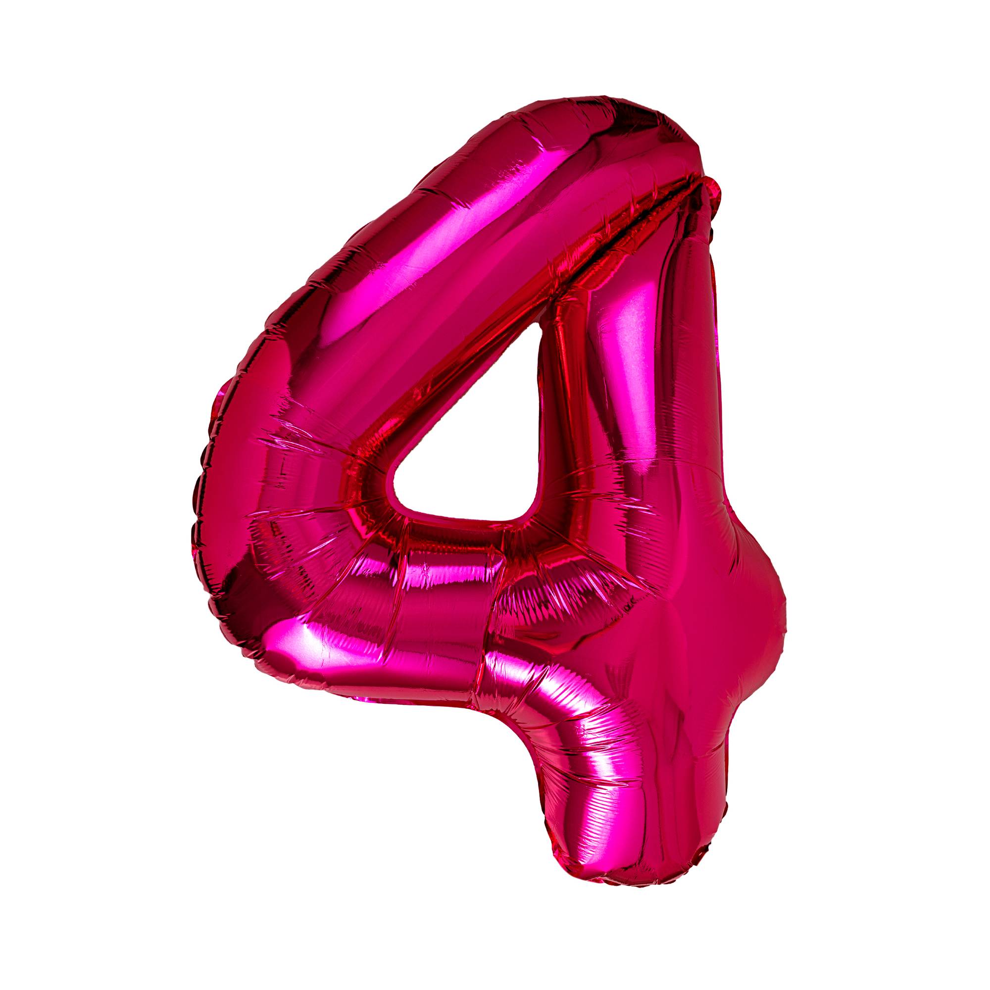 Extra Large Pink Foil Number 4 Balloon