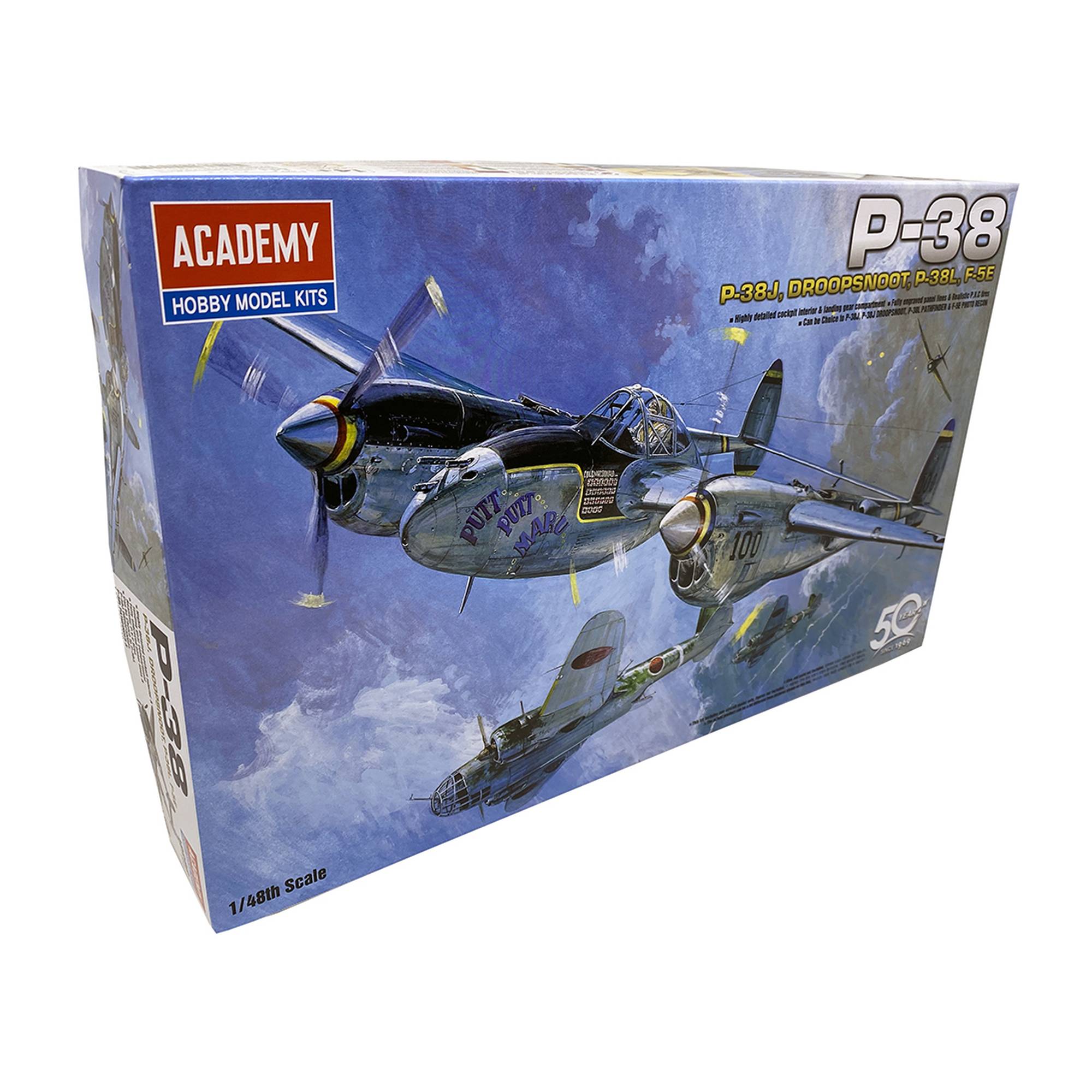 Academy P-38 Lightning Model Kit 1:48