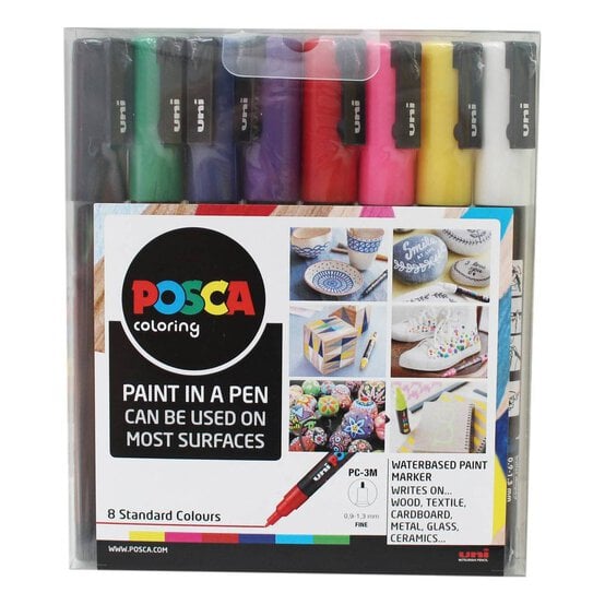 Uni-ball Posca PC-3M Marker Pens Starter Set 8 Pack
