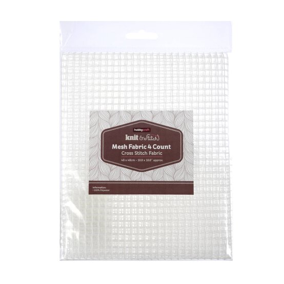 White 4 Count Mesh Fabric 48cm x 48cm