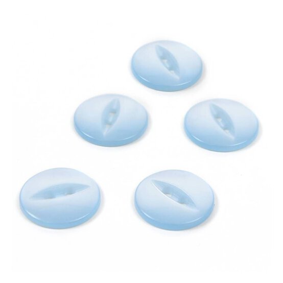 HemlineBaby Blue Basic Fish Eye Button 5 Pack