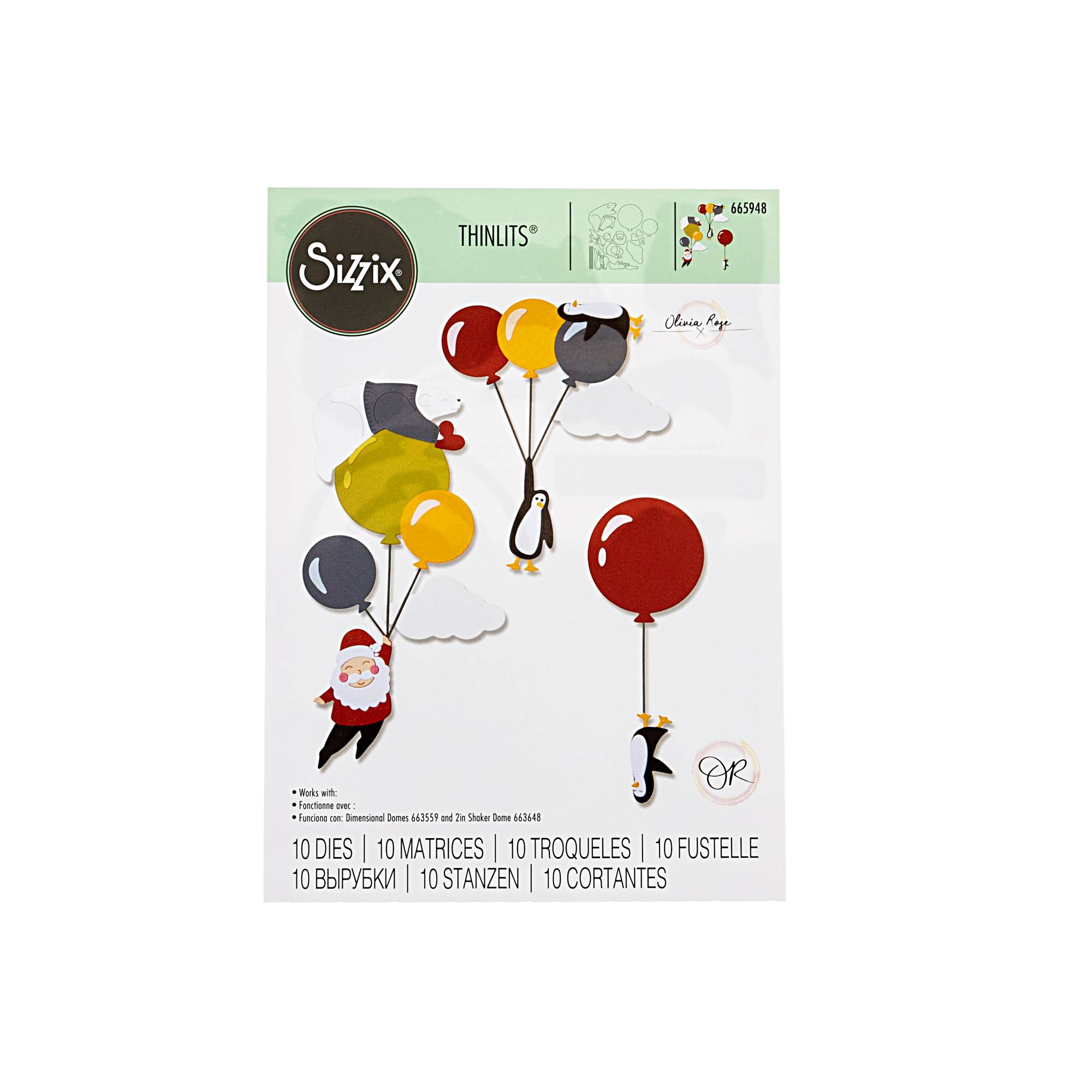Sizzix Thinlits Festive Sky Party Dies 10 Pieces