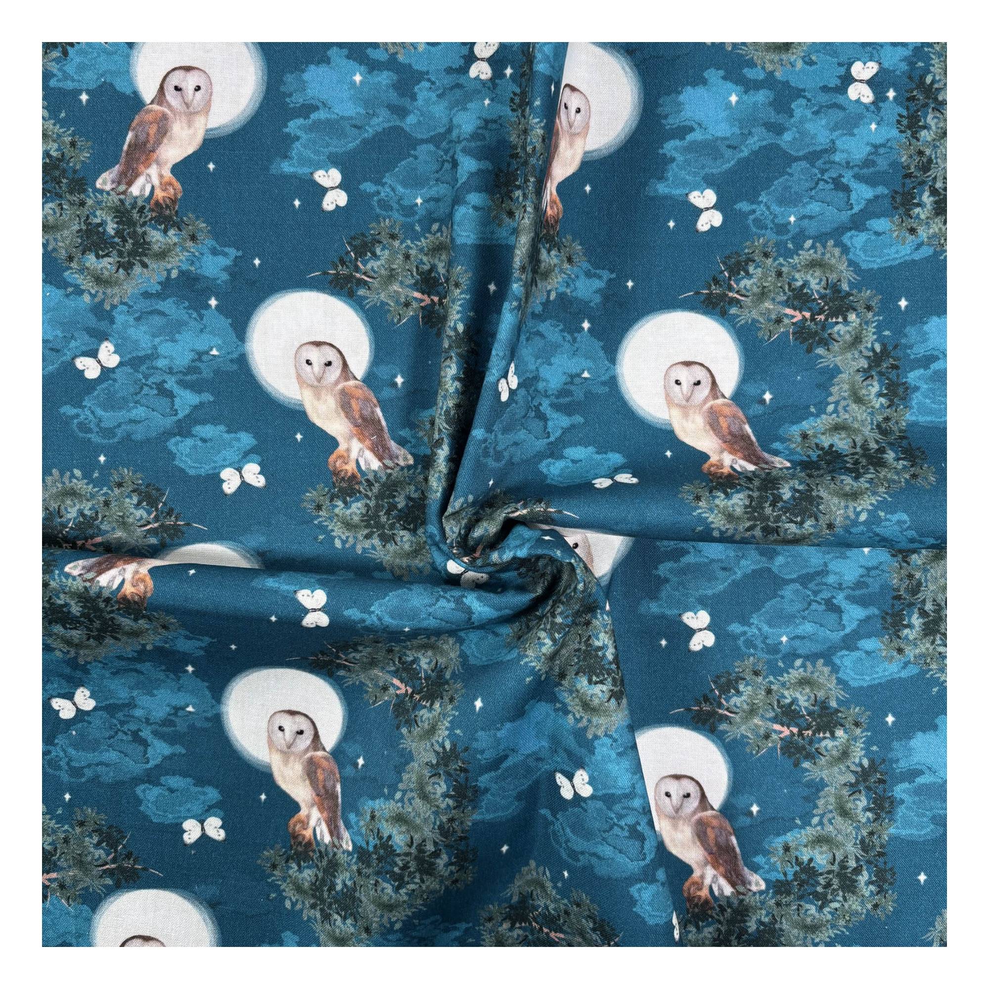 Woodland Wonders Night Owl Cotton Fabric by the Metre