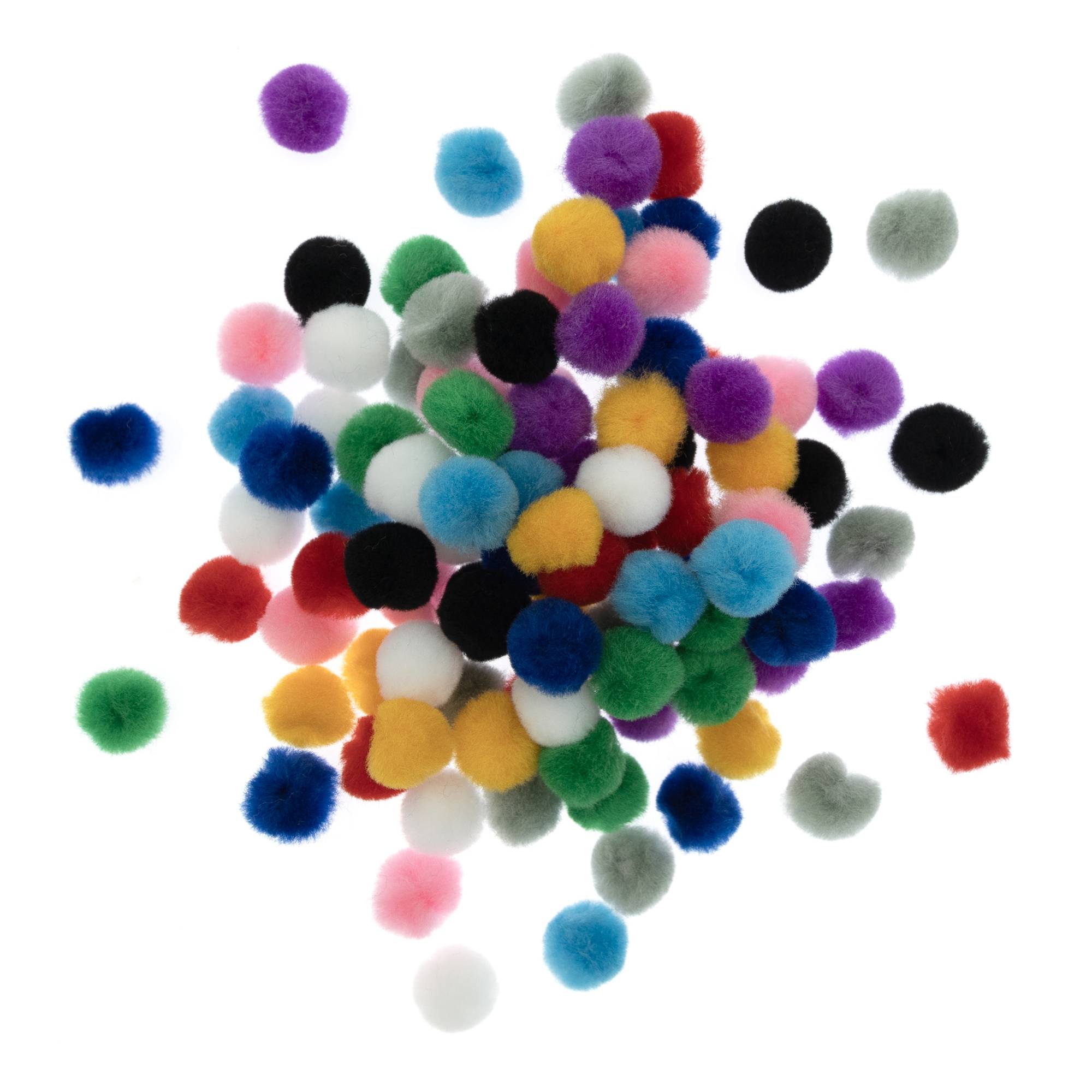 Assorted Pom Poms 2cm 100 Pack