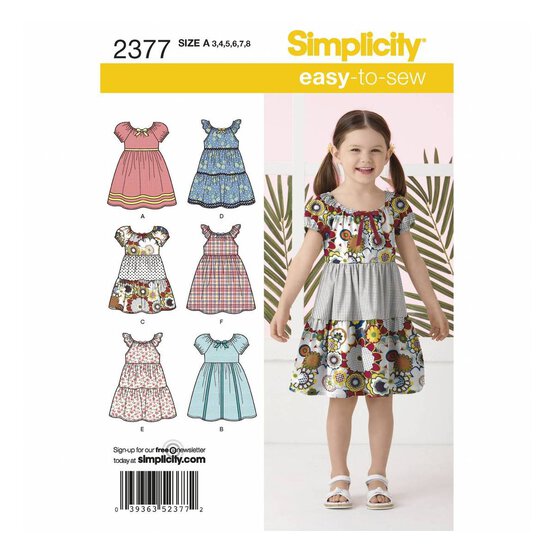 Simplicity Kids’ Dress Sewing Pattern 2377 (3-8)