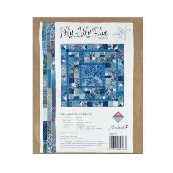 Kaffe Fassett Jilly Lilly Blue Quilt Kit