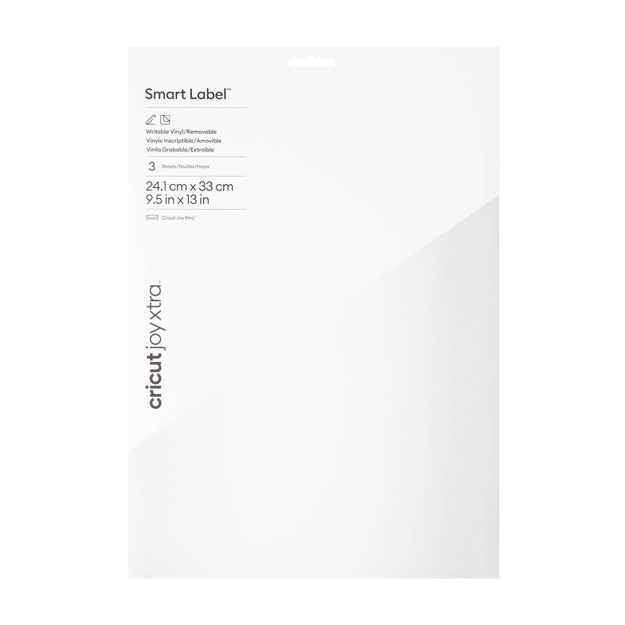 Cricut Joy Xtra Removable Smart Label Writable Vinyl 9.5 x 13 Inches 3 Pack
