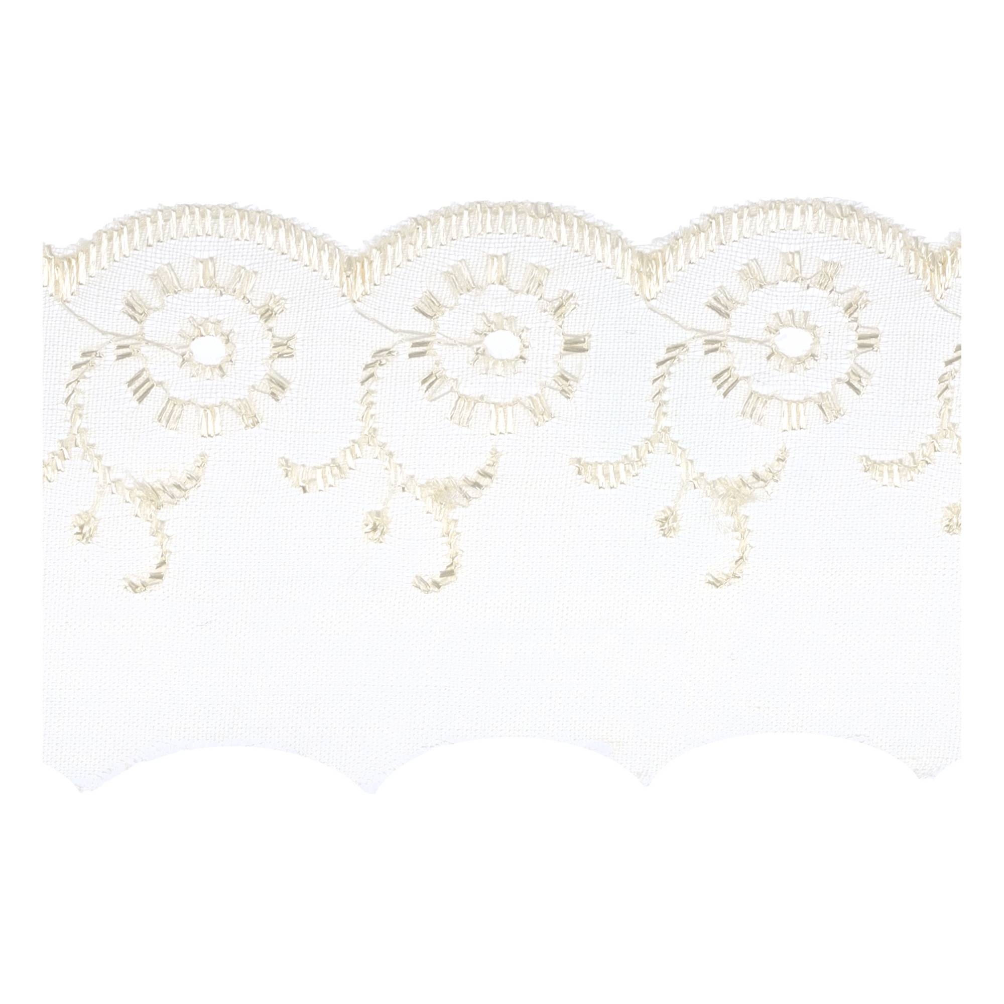 Cream 50mm Broderie Anglaise Lace Trim by the Metre