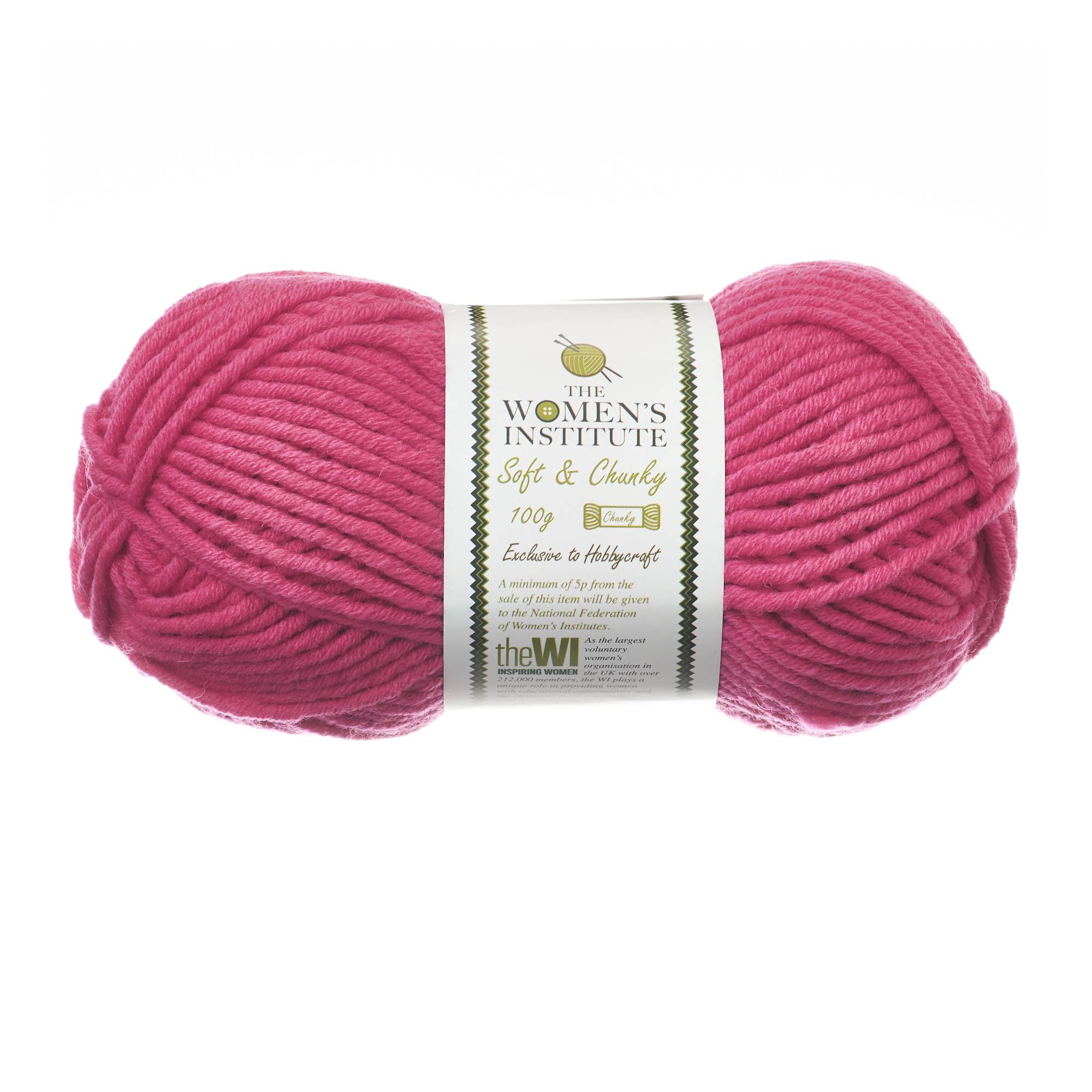 Women’s Institute Pink Soft and Chunky Yarn 100g