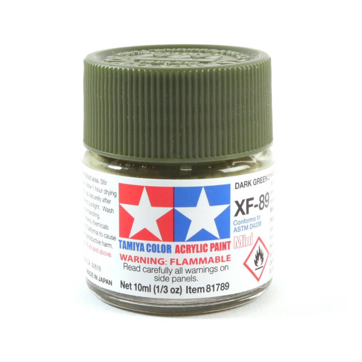 Tamiya Colour Dark Green Acrylic Paint 10ml (XF-89)