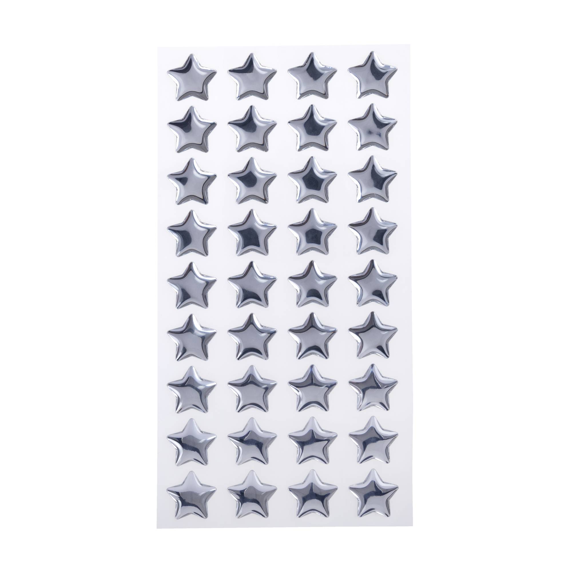 Silver Star Epoxy Stickers 36 Pack