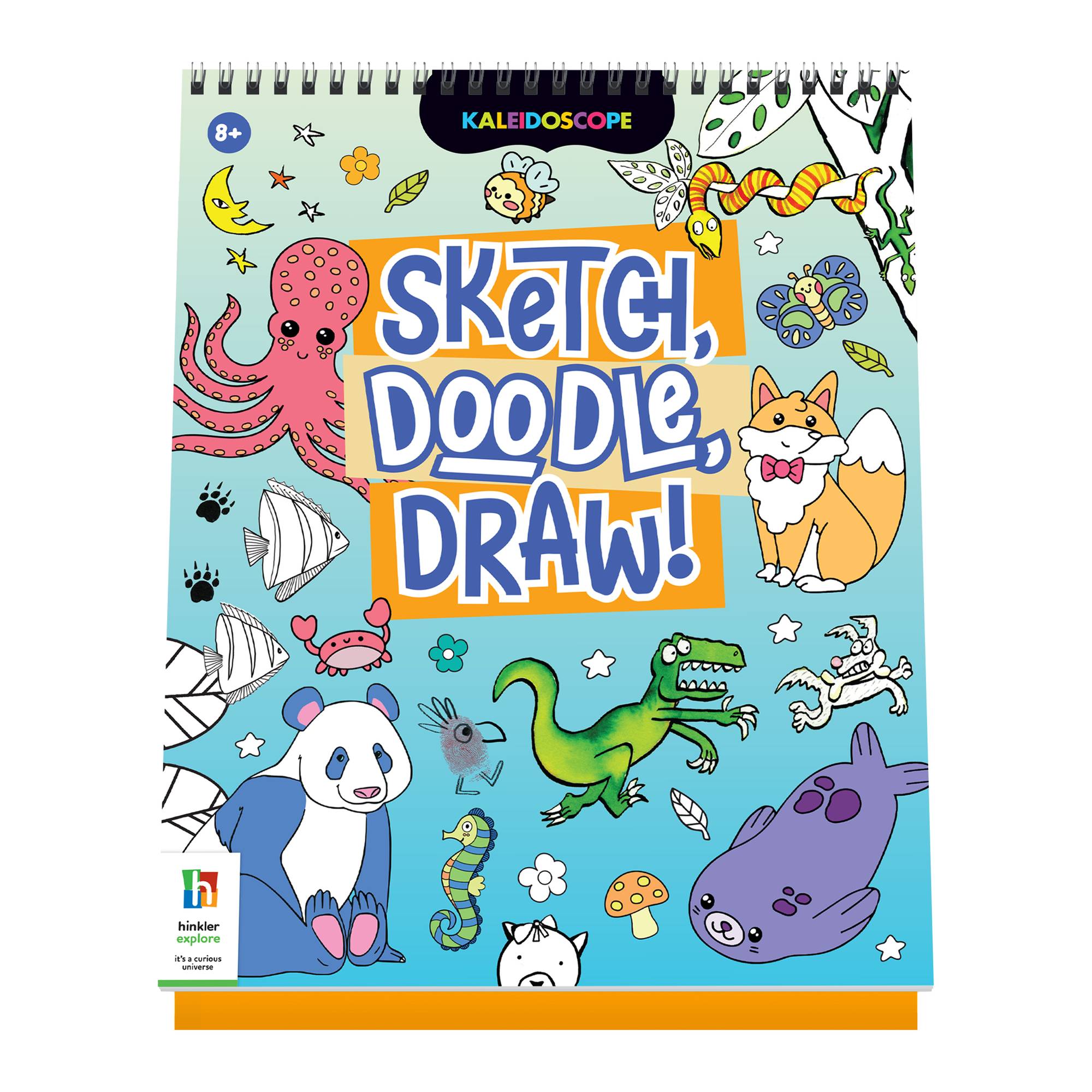 Kaleidoscope Animal Sketch, Doodle, Draw Book