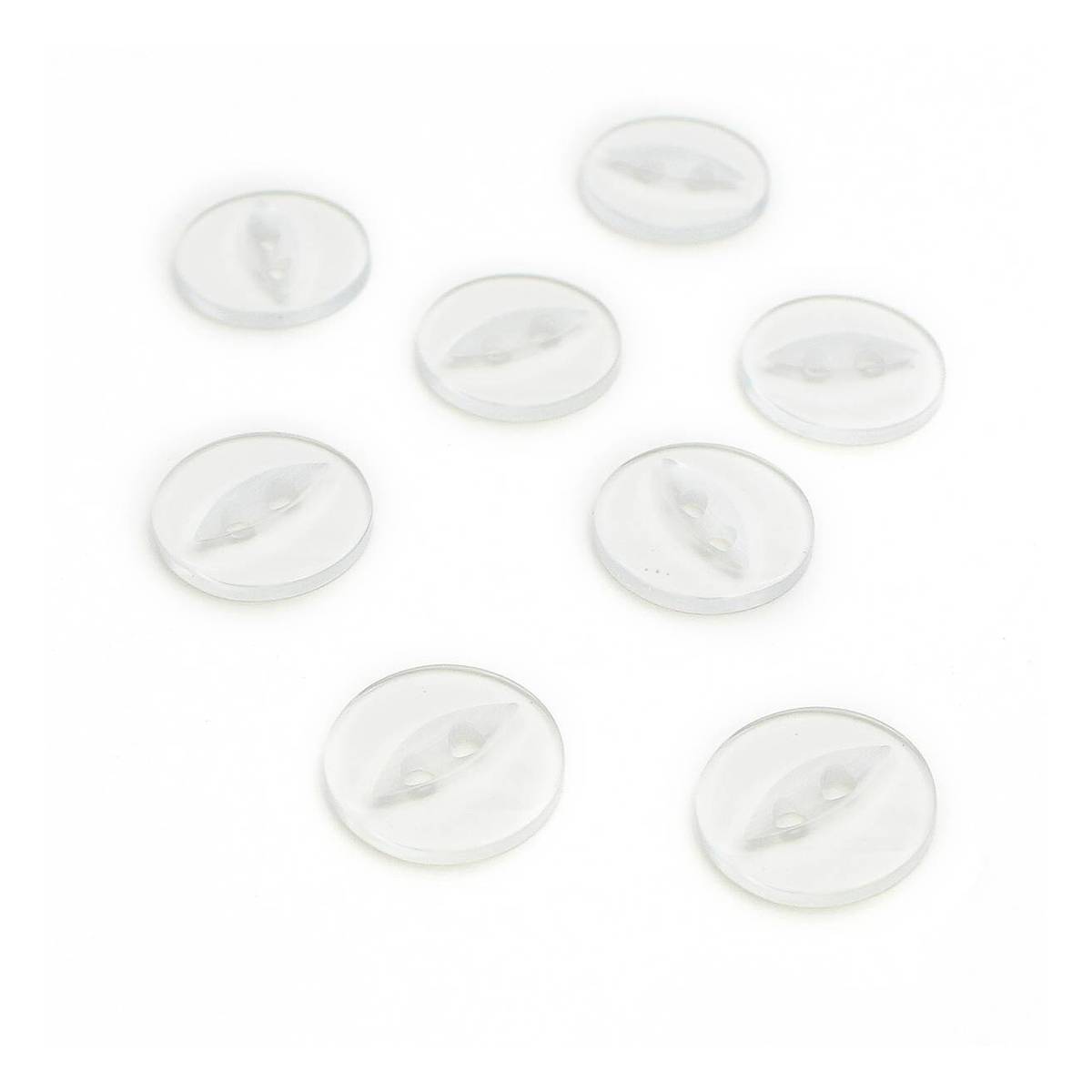 Hemline Clear Basic Fish Eye Button 8 Pack