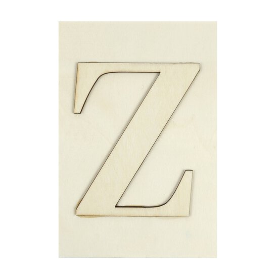 Wooden Letter Z Plaque 10cm x 15cm