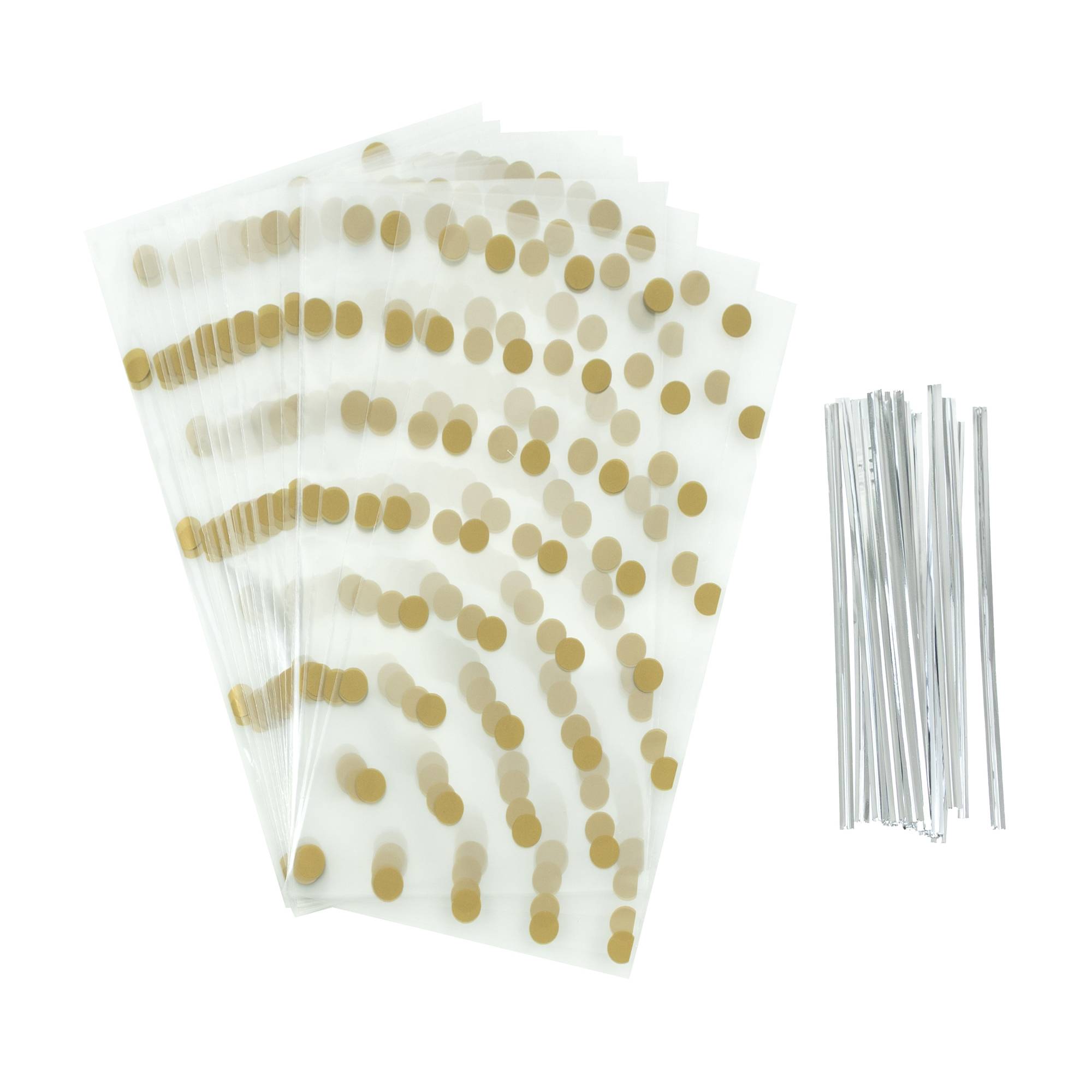 Whisk Gold Spot Treat Bags with Ties 25 Pack