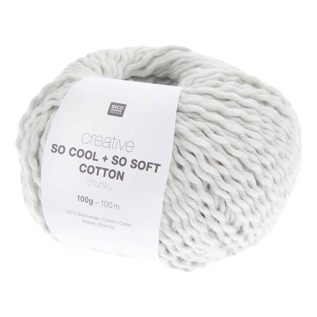 Rico Creative Silver Grey So Cool   So Soft Cotton Chunky 100g