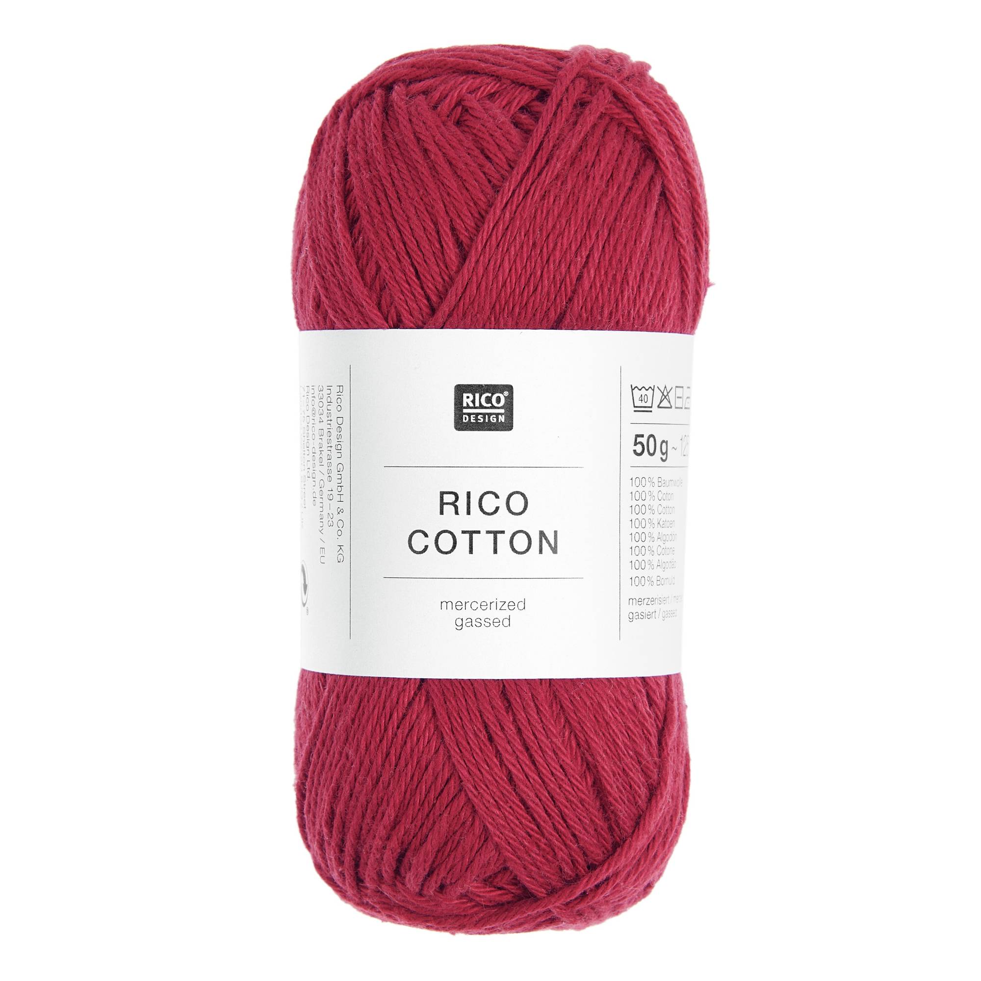 Rico Essentials Wine Red Cotton 4ply 50g