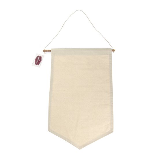 Natural Cotton Pointed Canvas Banner 30cm x 50cm