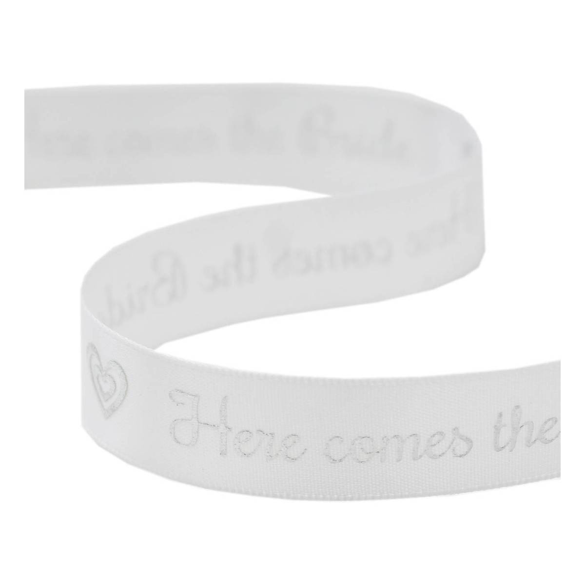 Silver Bride Satin Ribbon 15mm x 5m