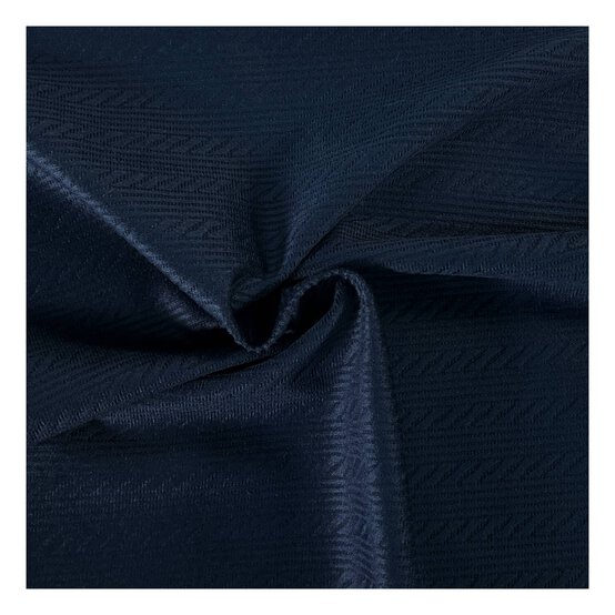 Navy Polyester Rib Fabric by the Metre