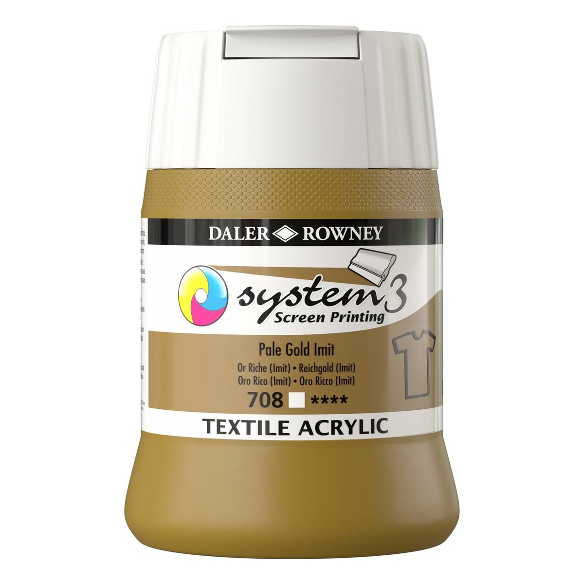 Daler-Rowney System3 Pale Gold Textile Acrylic Ink 250ml