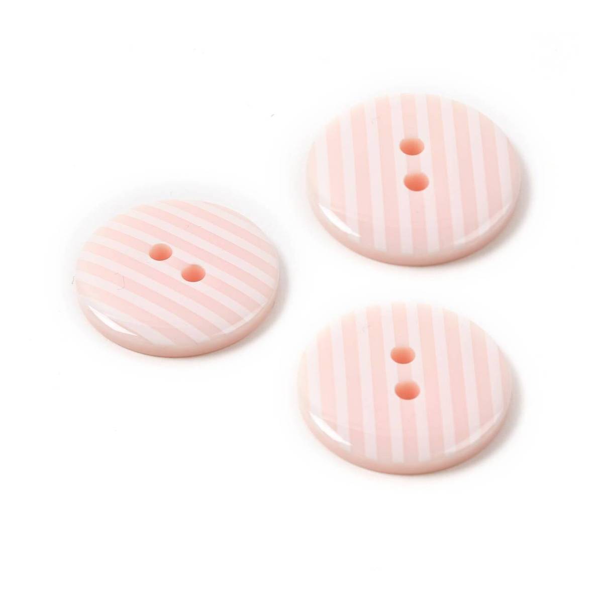 Hemline Pink Novelty Stripey Button 3 Pack