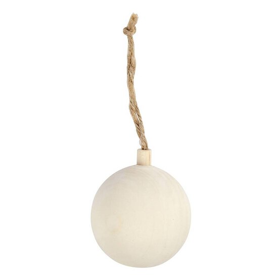 Wooden Hanging Bauble 5.5cm