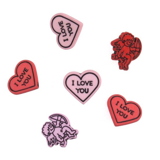 Trimits Love Craft Buttons 6 Pieces