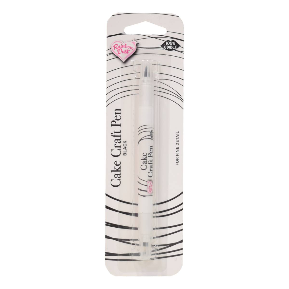 Rainbow Dust Black Double-Ended Edible Food Pen