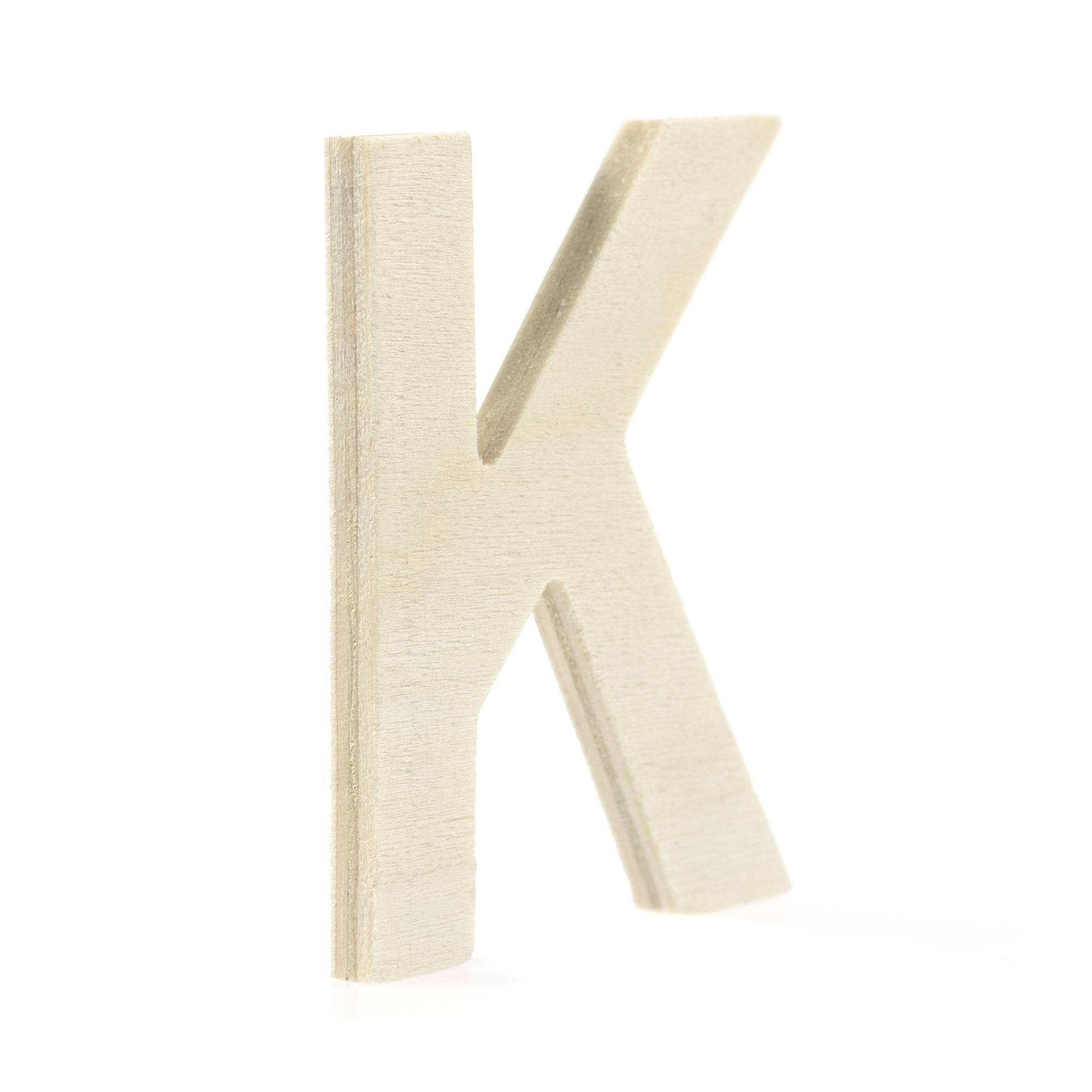 Small Wooden Letter K 6.5cm