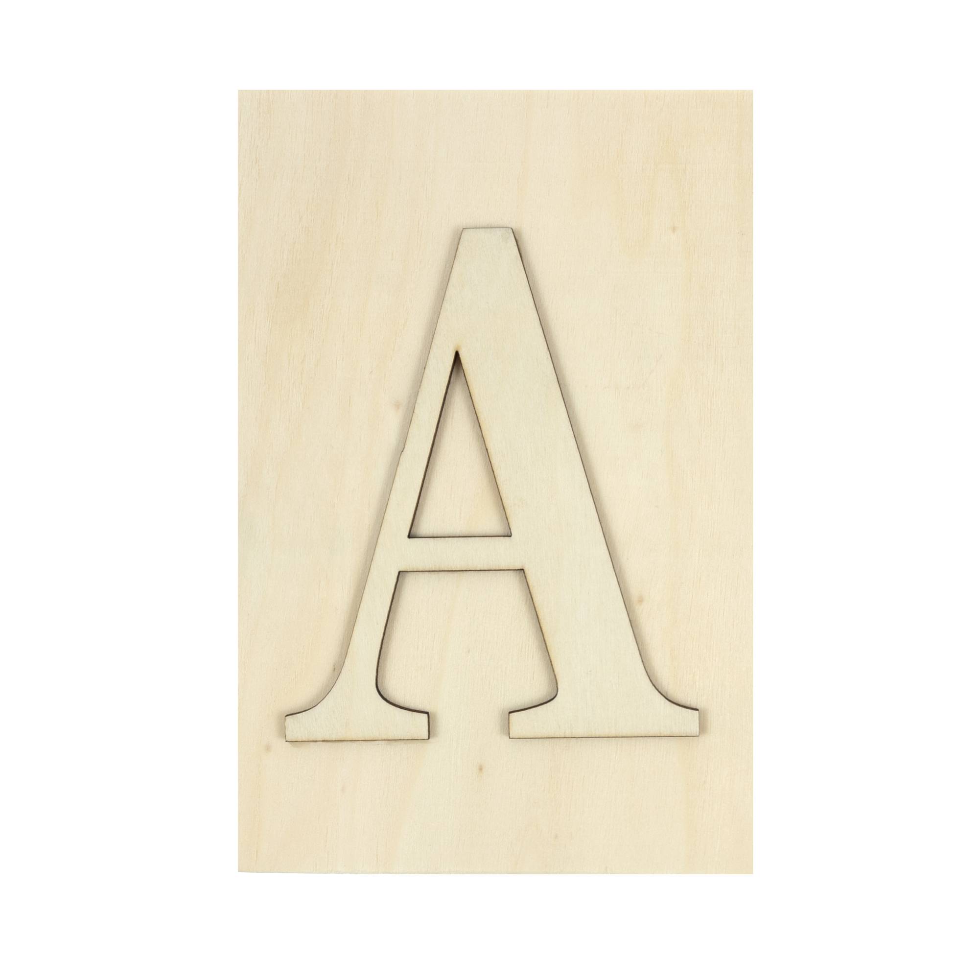 Wooden Letter A Plaque 10cm x 15cm