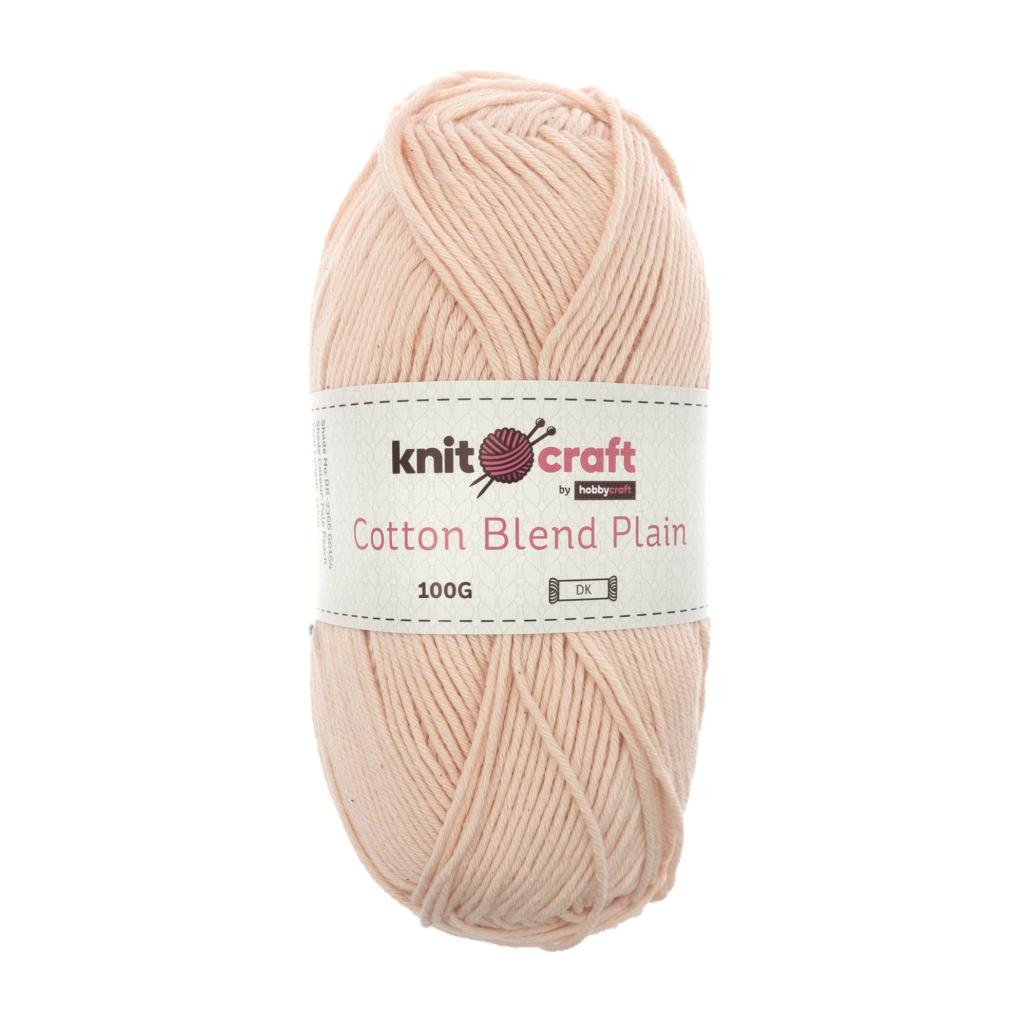 Knitcraft Pale Peach Cotton Blend Plain DK Yarn 100g