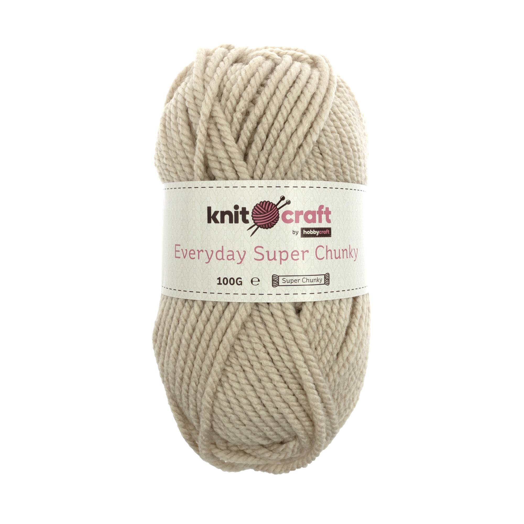 Knitcraft Beige Everyday Super Chunky Yarn 100g