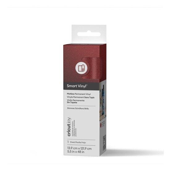 Cricut Joy Red Permanent Smart Shimmer Vinyl 5.5 x 48 Inches