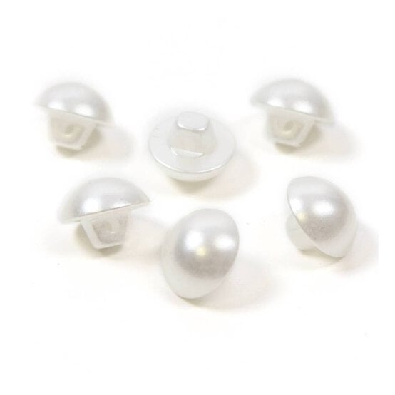 Hemline Cream Basic Pearl Effect Button 6 Pack