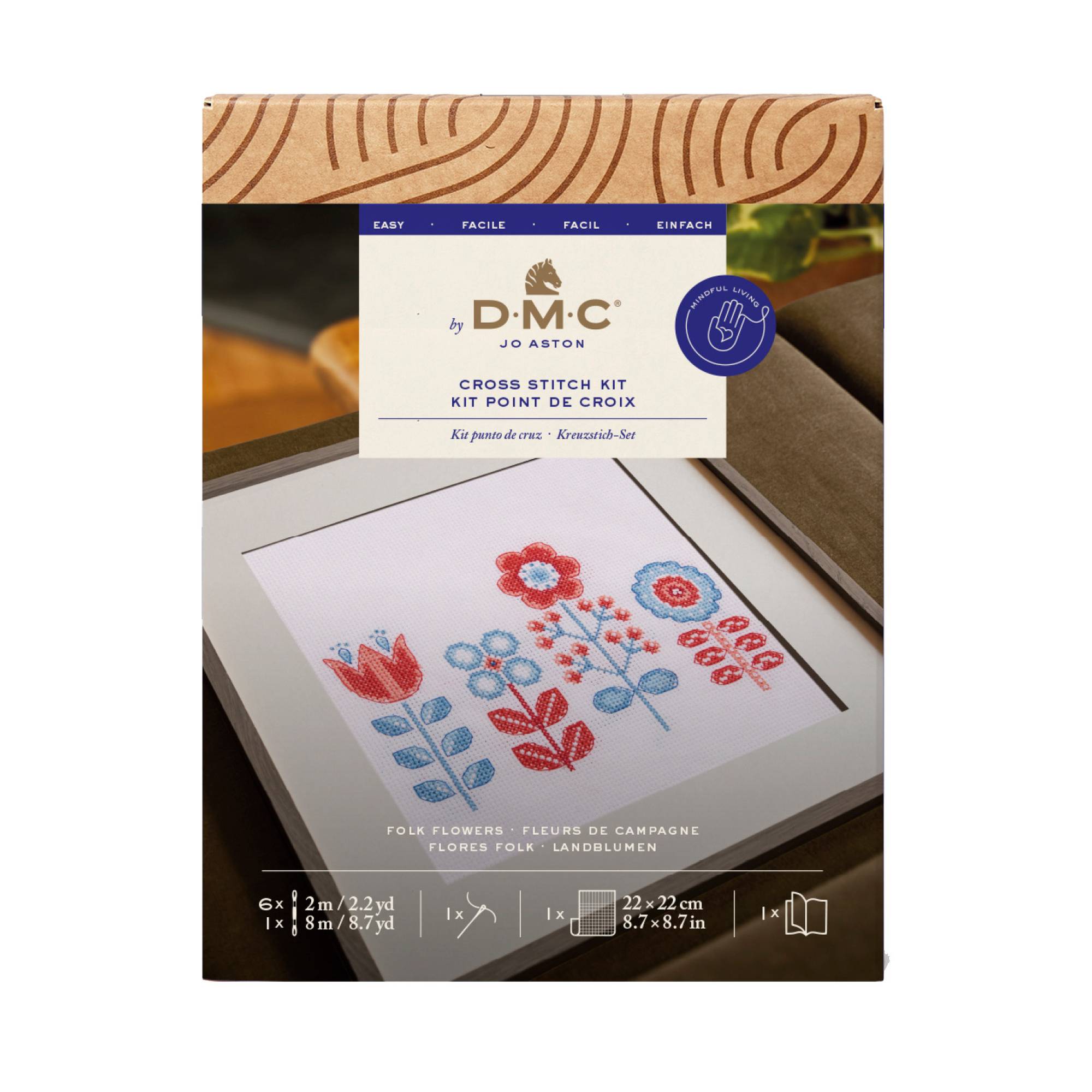 DMC Folk Flowers Cross Stitch Kit