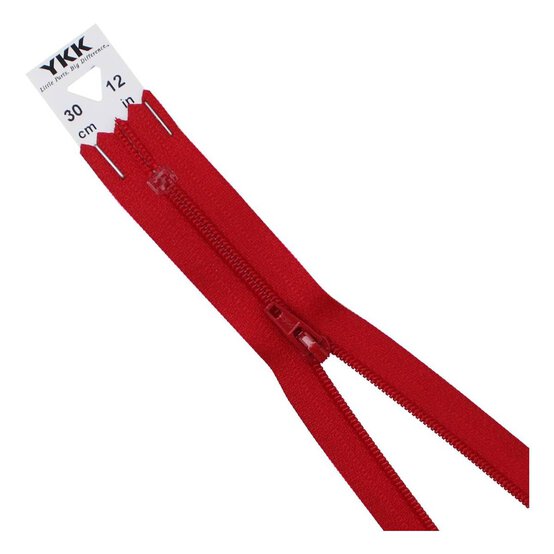 YKK Red Dress and Skirt Zip 30cm