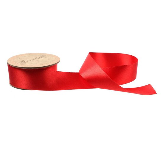 Poppy Red Double-Faced Satin Ribbon 24mm x 5m