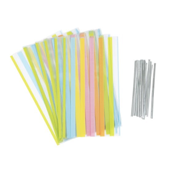 Whisk Pastel Stripe Lollipop Bags 25 Pack
