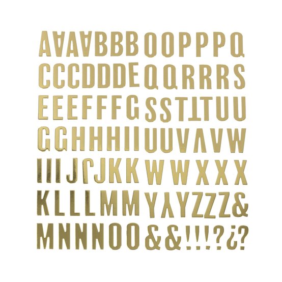 Gold Chipboard Alphabet Stickers