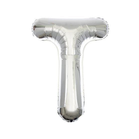 Extra Large Silver Foil Letter T Balloon