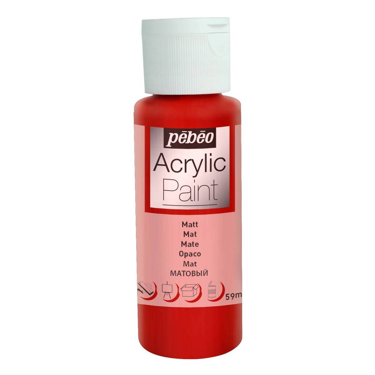Pebeo Cherry Matt Acrylic Craft Paint 59ml