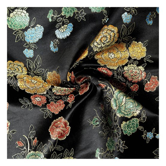 Black Floral Brocade Fabric? by the Metre