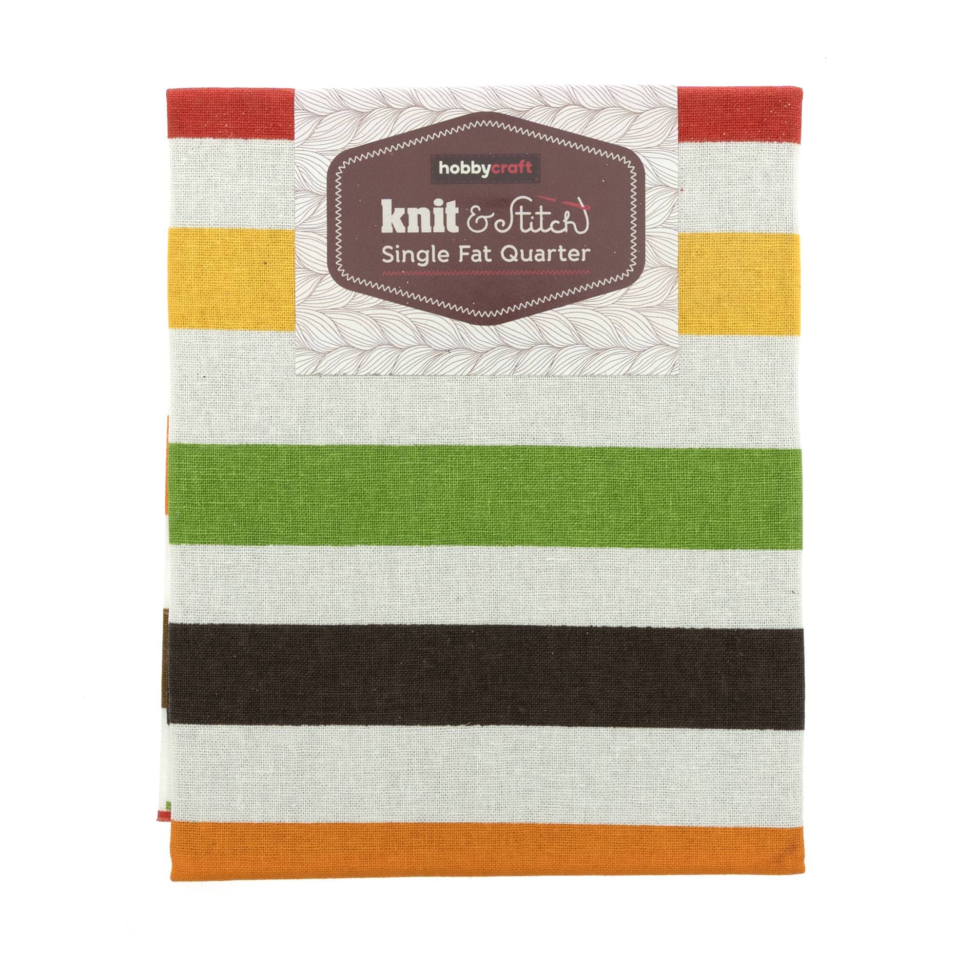 Brown Deckchair Stripe Single Cotton Fat Quarter